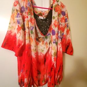 Colorful kimono with back lace